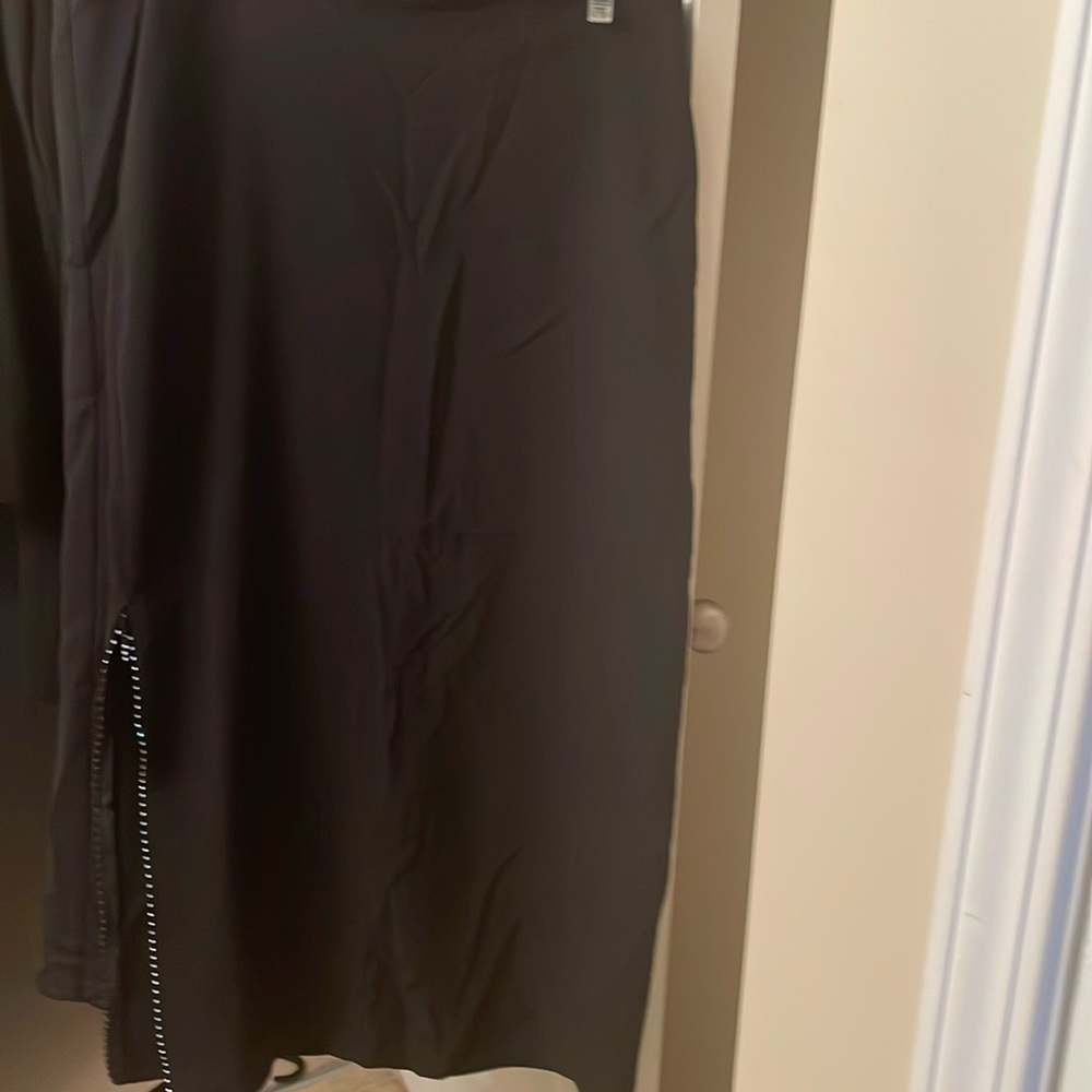 Long blk skirt with side zip rhinestones sz 12